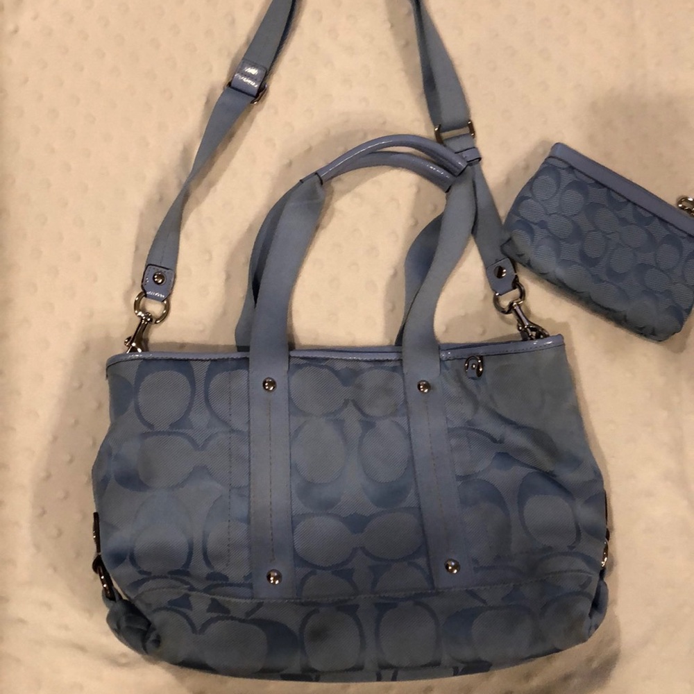 Original Coach purse and wristlet periwinkle - Picture 6 of 8
